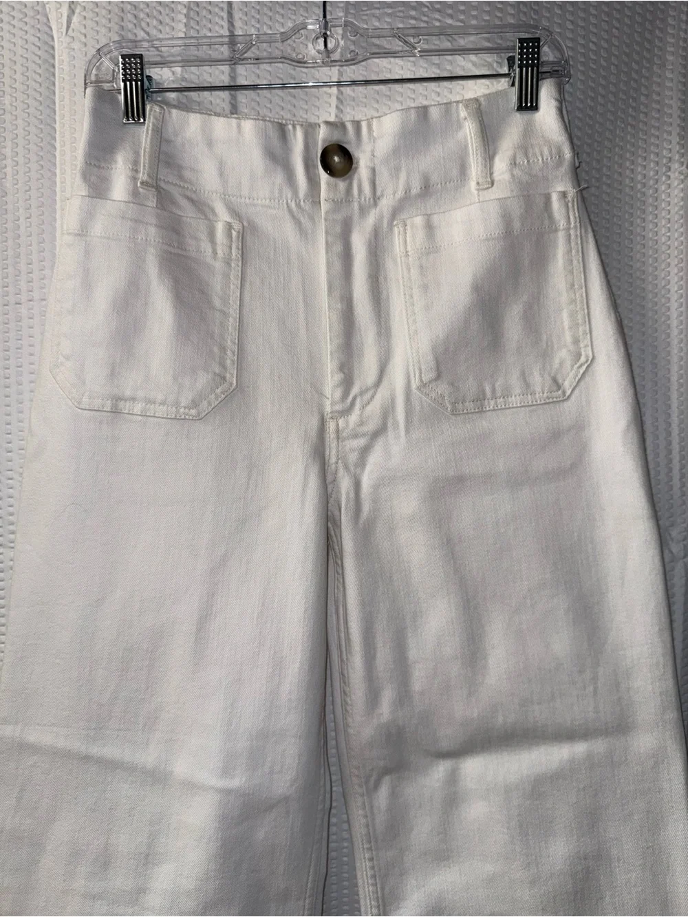 Maeve Colette Whipstitch High-Rise Wide Leg Cropped Jeans Size 27